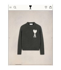 Ami Paris Triko Gri Beyaz Logo